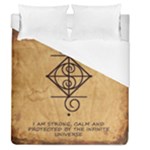 I Am Strong, Calm  And Protected By The Infinite Universe Duvet Cover (Queen Size)