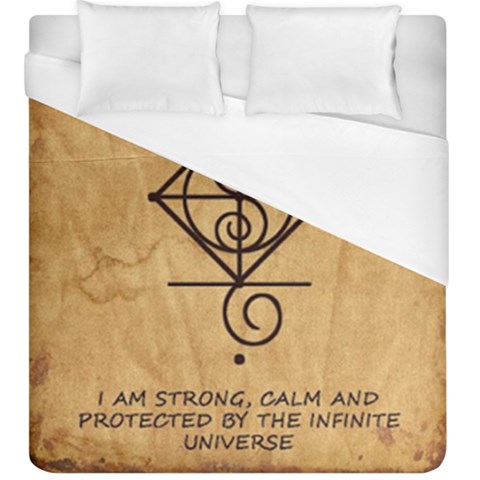 I Am Strong, Calm  And Protected By The Infinite Universe Duvet Cover (King Size) from ArtsNow.com