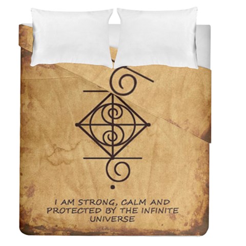 I Am Strong, Calm  And Protected By The Infinite Universe Duvet Cover Double Side (Queen Size) from ArtsNow.com