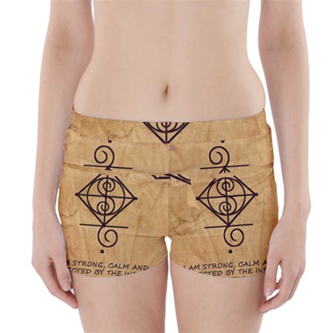 I Am Strong, Calm  And Protected By The Infinite Universe Boyleg Bikini Wrap Bottoms from ArtsNow.com