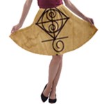 I Am Strong, Calm  And Protected By The Infinite Universe A-line Skater Skirt