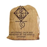 I Am Strong, Calm  And Protected By The Infinite Universe Drawstring Pouch (2XL)