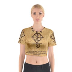 I Am Strong, Calm  And Protected By The Infinite Universe Cotton Crop Top from ArtsNow.com