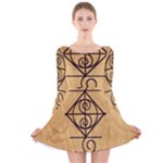 I Am Strong, Calm  And Protected By The Infinite Universe Long Sleeve Velvet Skater Dress