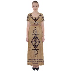 High Waist Short Sleeve Maxi Dress 