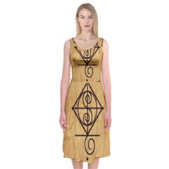 I Am Strong, Calm  And Protected By The Infinite Universe Midi Sleeveless Dress from ArtsNow.com