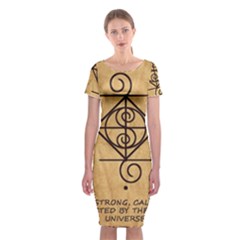 Classic Short Sleeve Midi Dress Front Classic Short Sleeve Midi Dress Front