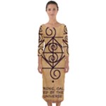 I Am Strong, Calm  And Protected By The Infinite Universe Quarter Sleeve Midi Bodycon Dress