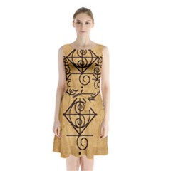 Sleeveless Waist Tie Chiffon Dress 