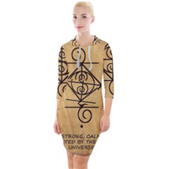 Quarter Sleeve Hood Bodycon Dress 