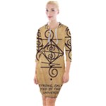I Am Strong, Calm  And Protected By The Infinite Universe Quarter Sleeve Hood Bodycon Dress