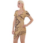 I Am Strong, Calm  And Protected By The Infinite Universe Short Sleeve Asymmetric Mini Dress