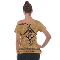 Off Shoulder Tie-Up T-Shirt 