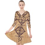 I Am Strong, Calm  And Protected By The Infinite Universe Quarter Sleeve Front Wrap Dress