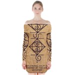 I Am Strong, Calm  And Protected By The Infinite Universe Long Sleeve Off Shoulder Dress