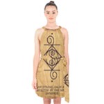 I Am Strong, Calm  And Protected By The Infinite Universe Halter Collar Waist Tie Chiffon Dress