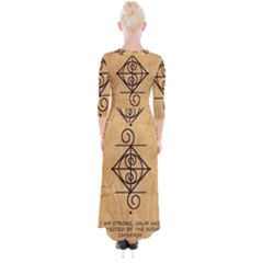 Quarter Sleeve Wrap Maxi Dress 
