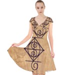 I Am Strong, Calm  And Protected By The Infinite Universe Cap Sleeve Front Wrap Midi Dress