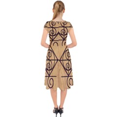 Cap Sleeve Front Wrap Midi Dress 