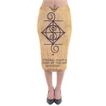 I Am Strong, Calm  And Protected By The Infinite Universe Velvet Midi Pencil Skirt