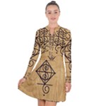 I Am Strong, Calm  And Protected By The Infinite Universe Long Sleeve Panel Dress
