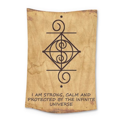 I Am Strong, Calm  And Protected By The Infinite Universe Small Tapestry from ArtsNow.com
