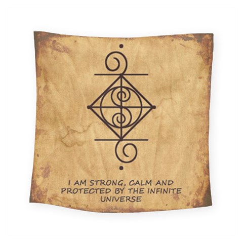 I Am Strong, Calm  And Protected By The Infinite Universe Square Tapestry (Small) from ArtsNow.com
