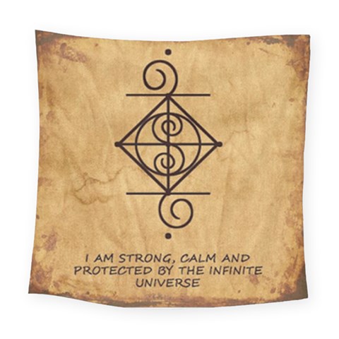I Am Strong, Calm  And Protected By The Infinite Universe Square Tapestry (Large) from ArtsNow.com