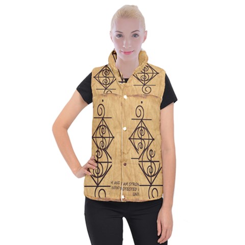 I Am Strong, Calm  And Protected By The Infinite Universe Women s Button Up Vest from ArtsNow.com