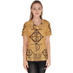 I Am Strong, Calm  And Protected By The Infinite Universe Women s V-Neck Scrub Top