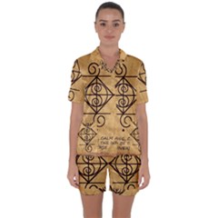 Satin Short Sleeve Pajamas Set 