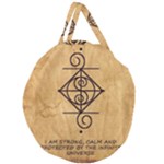 I Am Strong, Calm  And Protected By The Infinite Universe Giant Round Zipper Tote