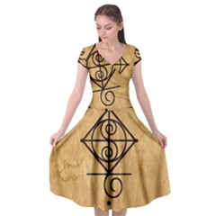 I Am Strong, Calm  And Protected By The Infinite Universe Cap Sleeve Wrap Front Dress from ArtsNow.com