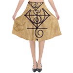 I Am Strong, Calm  And Protected By The Infinite Universe Flared Midi Skirt