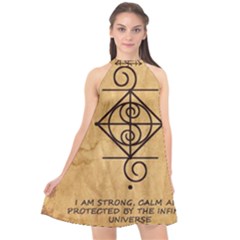 Halter Neckline Chiffon Dress  