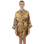 I Am Strong, Calm  And Protected By The Infinite Universe Long Sleeve Satin Kimono