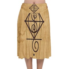 Velvet Flared Midi Skirt 