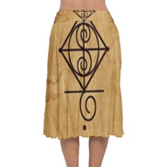 Velvet Flared Midi Skirt 