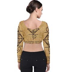 Velvet Long Sleeve Crop Top 