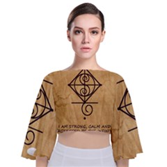Tie Back Butterfly Sleeve Chiffon Top 