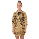 I Am Strong, Calm  And Protected By The Infinite Universe Half Sleeve Chiffon Kimono