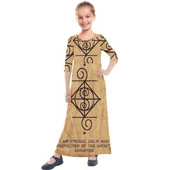 Kids  Quarter Sleeve Maxi Dress 