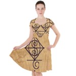I Am Strong, Calm  And Protected By The Infinite Universe Cap Sleeve Midi Dress