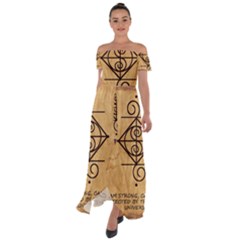 Off Shoulder Open Front Chiffon Dress 