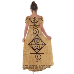 Off Shoulder Open Front Chiffon Dress 