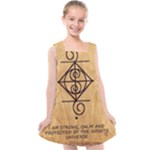 I Am Strong, Calm  And Protected By The Infinite Universe Kids  Cross Back Dress