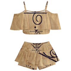 Kids  Off Shoulder Skirt Bikini 
