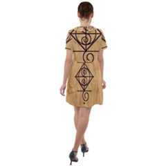 Short Sleeve Shoulder Cut Out Dress  