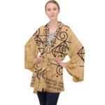I Am Strong, Calm  And Protected By The Infinite Universe Long Sleeve Velvet Kimono 