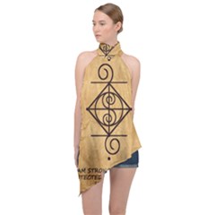 Halter Asymmetric Satin Top 